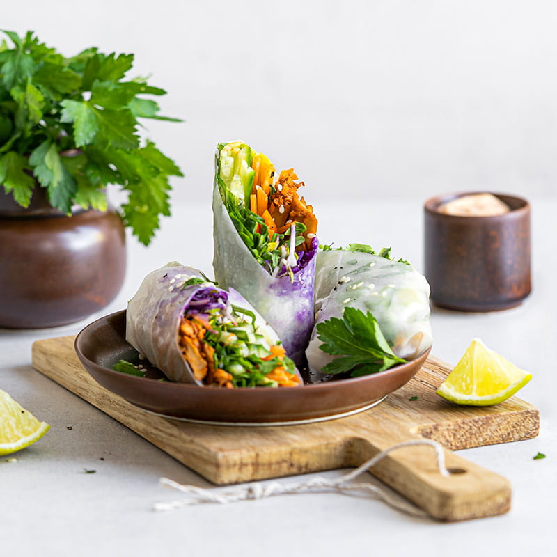 Sommerrollen mit süss-saurem Joghurt Dipp