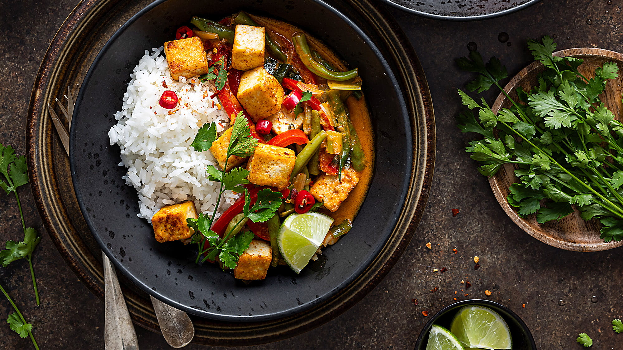 Rotes Thai-Curry mit Tofu (und Jasminreis)