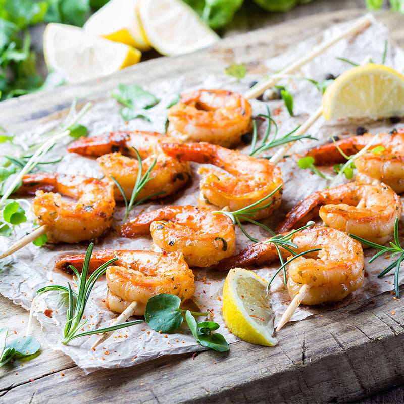 Crevetten mit Basilikum