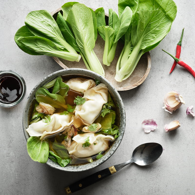 Wan Tan Suppe mit Crevetten